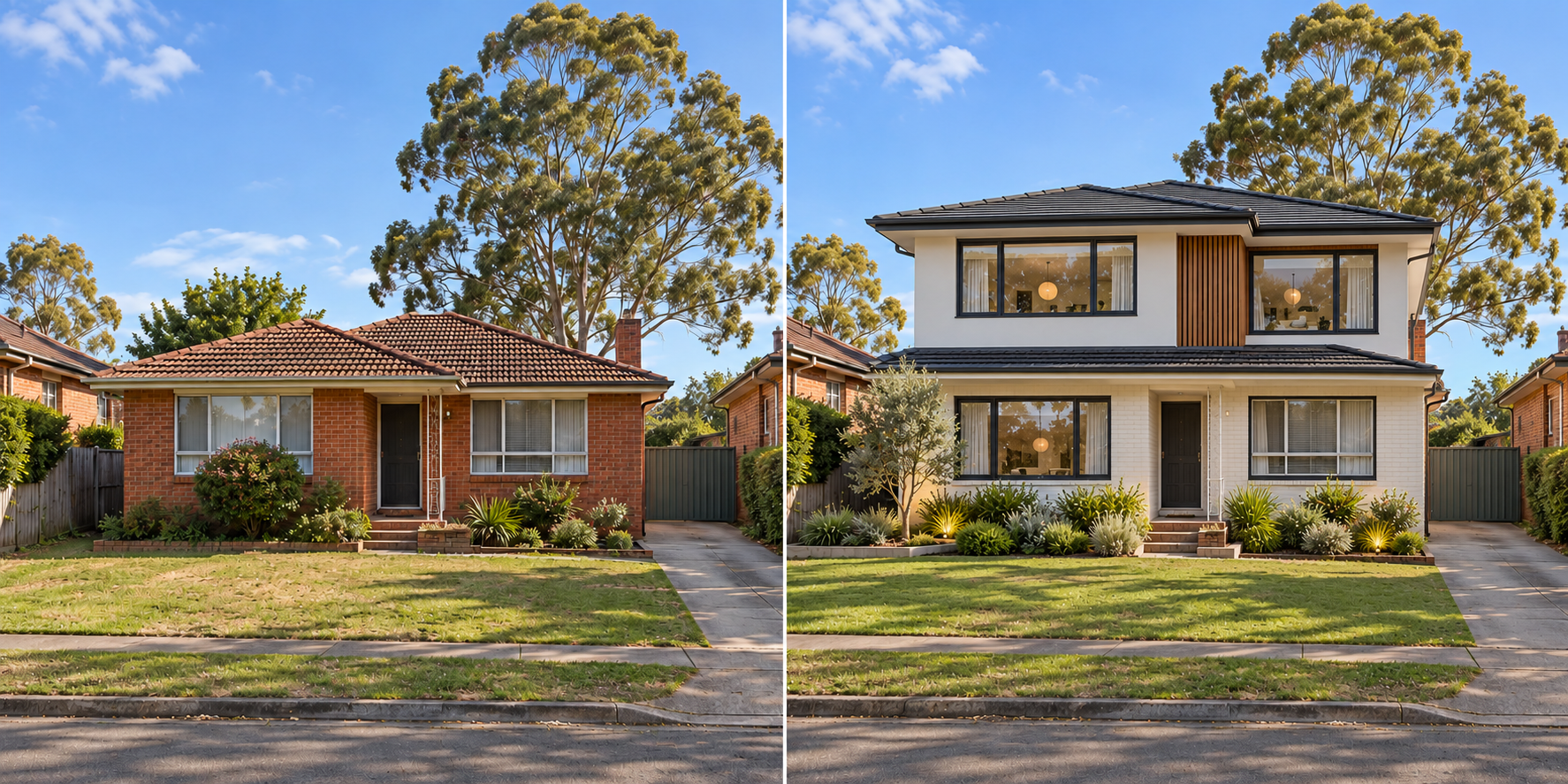 Illustrative original single-storey Australian brick house